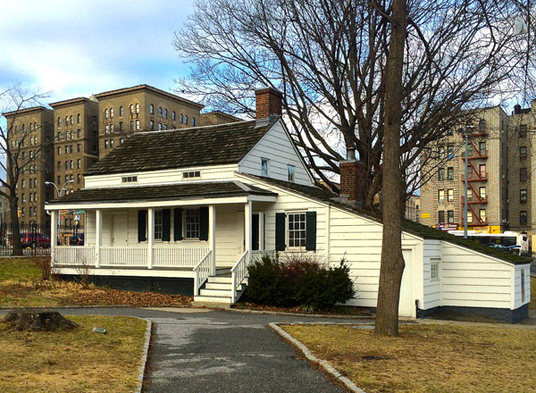 The cottage rented by Edgar Allan Poe from 1846 until his death in 1849, located in Poe Park in the Bronx.