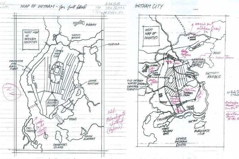gotham city map sketches